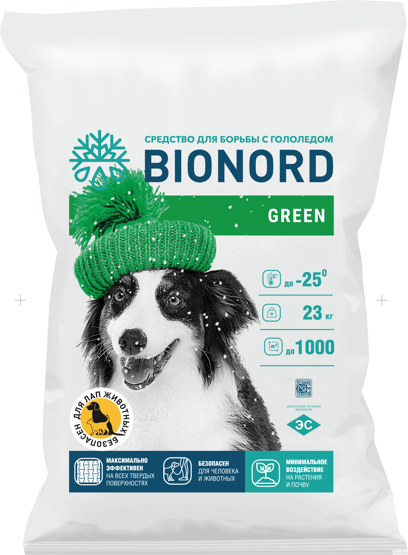 Противогололедный реагент BIONORD GREEN 23кг